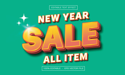 New Year Sale Text Effect, Editable Promotion Text Style