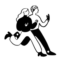 Human and AI robot working together