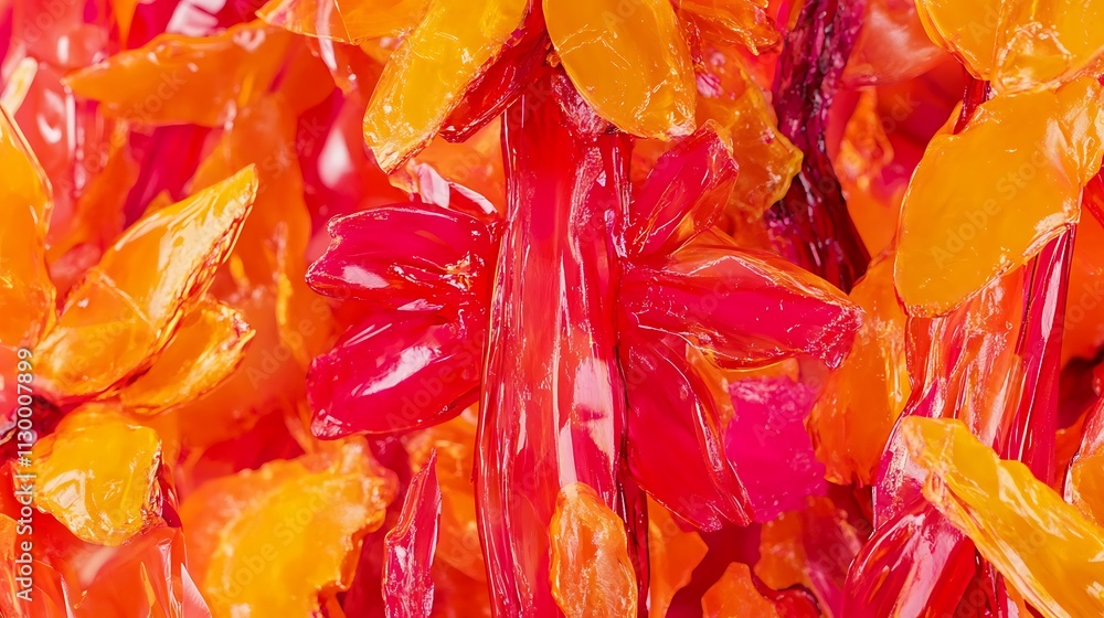 Poster abstract background of red and orange crystal shards.
