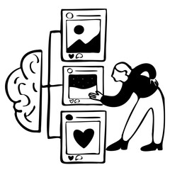 Woman's feed and the social media algorithm