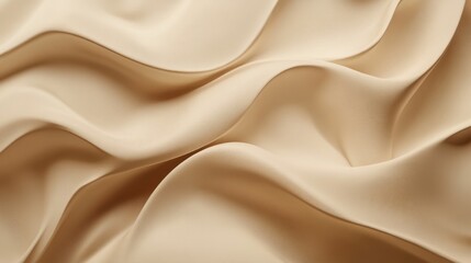 Fototapeta premium 85.Concept 5: Processed collage of smooth, elegant wavy beige light brown satin silk cloth fabric texture for banner, backdrop, or 3D mapping