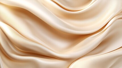 Obraz premium 96.Elegant and refined collage of beige satin with light brown undertones, featuring graceful waves and soft shadows, capturing the luxurious sheen and smooth folds of high-quality silk for a