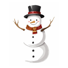 Snowman Sketch Christmas Celebration Decoration Winter Event Festival of X-Mas
