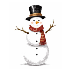 Snowman Sketch Christmas Celebration Decoration Winter Event Festival of X-Mas
