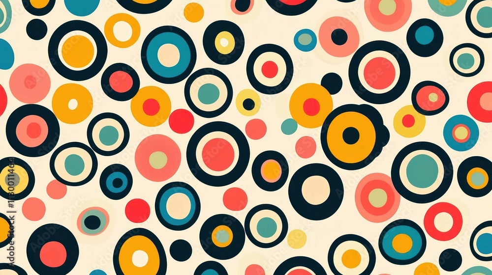 Poster seamless pattern with circles