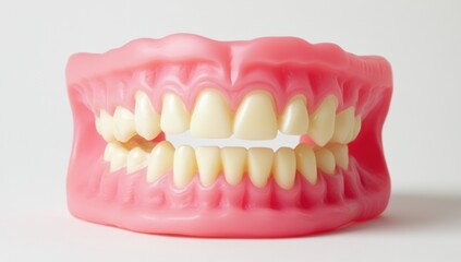 Obraz premium Plastic Denture Model on White Background