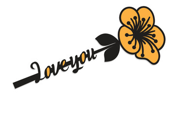 Laser Cut Love Flower Topper Valentines Day