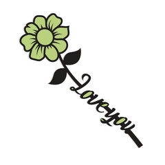 Laser Cut Love Flower Topper Valentines Day