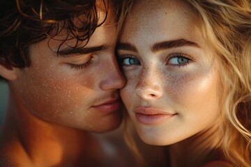 Obraz premium Portrait of Happy Asian Couple Outdoors in Natural Light Emphasizing Connection and Love