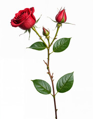 Naklejka premium Red velvet roses isolated on white background