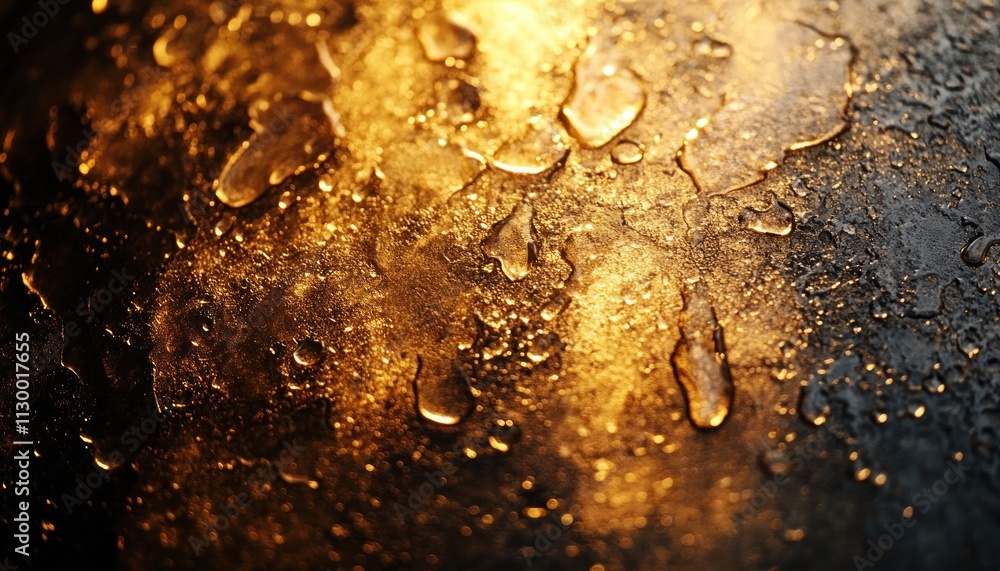 Poster abstract colorful bokeh light reflections on textured surface with dust and glow effects