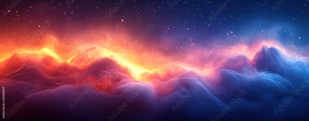 Aufkleber abstract gradient background with deep blue and warm red fluid motion light diffusion texture design