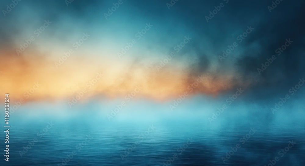 Poster teal to dark blue gradient background with soft focus and grainy texture