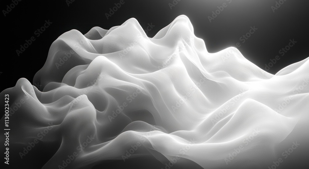 Aufkleber minimalistic black and white abstract design with soft gradients and light contrasts