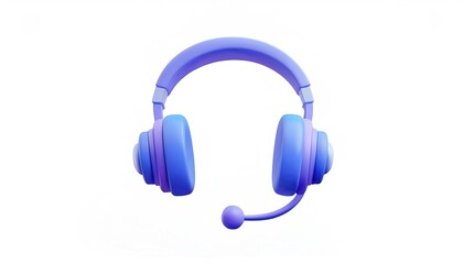 A stylish purple headset with a microphone, designed for gaming and communication, showcasing a modern aesthetic.