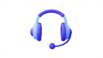 A vibrant blue and purple headset with a microphone, ideal for gaming, communication, and audio experiences.