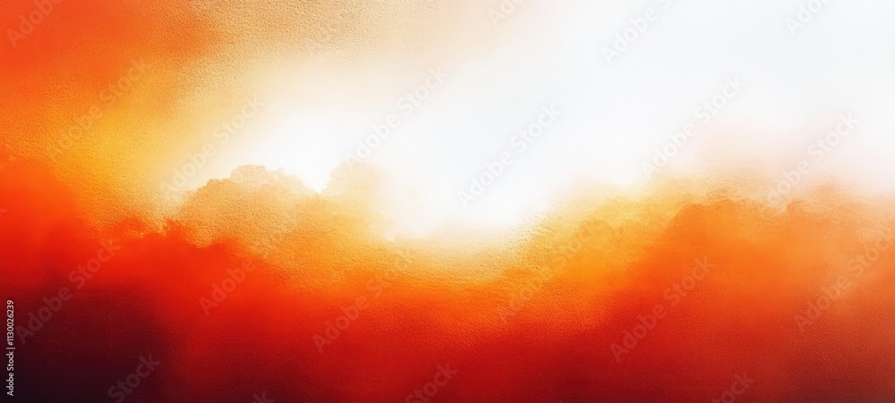 Poster warm orange and soft white abstract background with smooth gradient and grainy texture