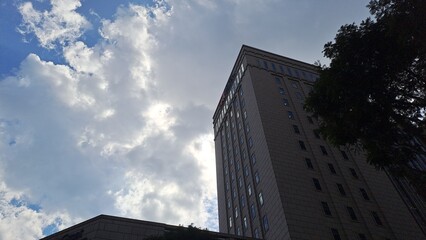Blue Sky and Cool Wind In Central Business District Of Singapore