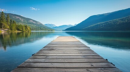 Fototapeta premium wooden pier on lake