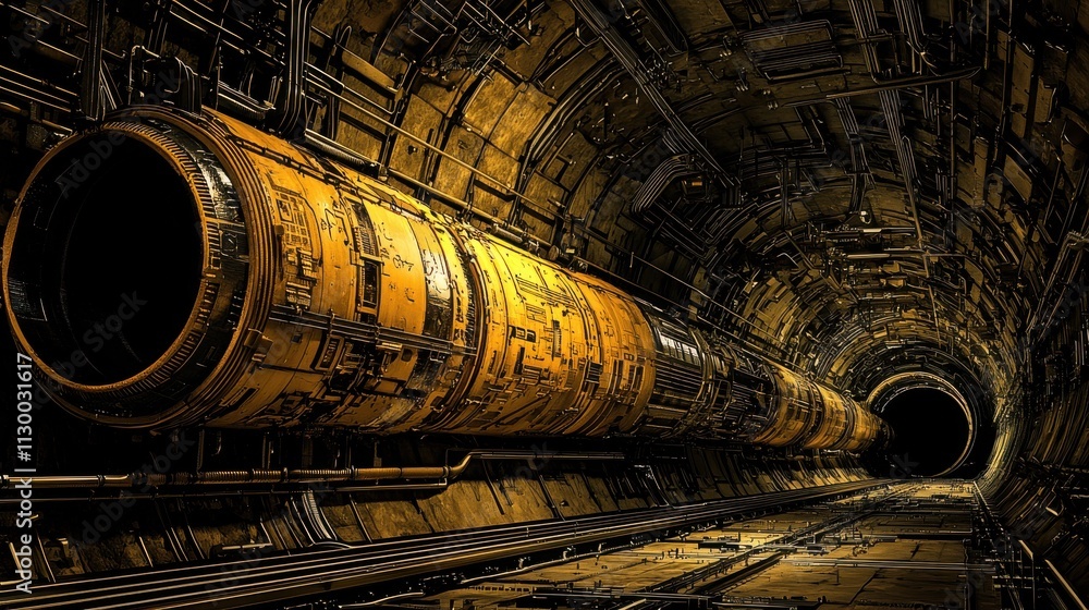 Poster Creating a stable wormhole with a high-tech device in a futuristic laboratory environment for advanced scientific exploration