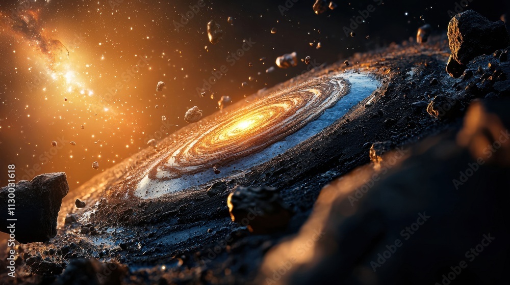 Poster Exploring a holographic galaxy a multidimensional high-fidelity experience in space digital art and cosmic environments from an immersive viewpoint