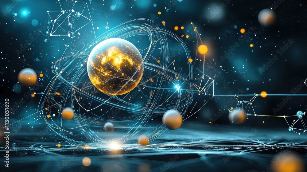 Poster exploring a holographic galaxy a multidimensional visual experience in cosmic space with high fideli