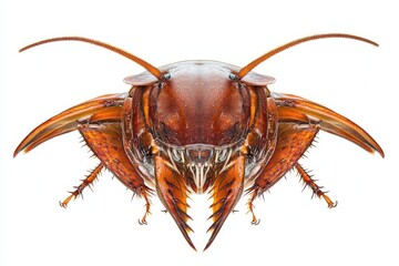 A detailed close up of a cockroach with