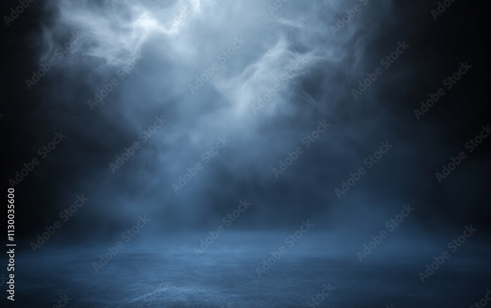 Aufkleber dark blue background with subtle grainy texture, floating dust particles, and low lighting. a soft g