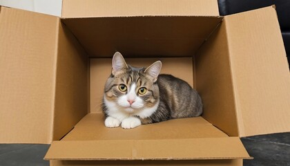 Fototapeta premium cat in a box