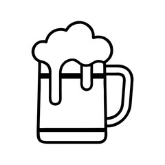 green beer mug icon, st patricks day line art, patrick’s day icon - simple black line art icon of green beer mug for st patrick’s day celebrations. patricks day vector art.