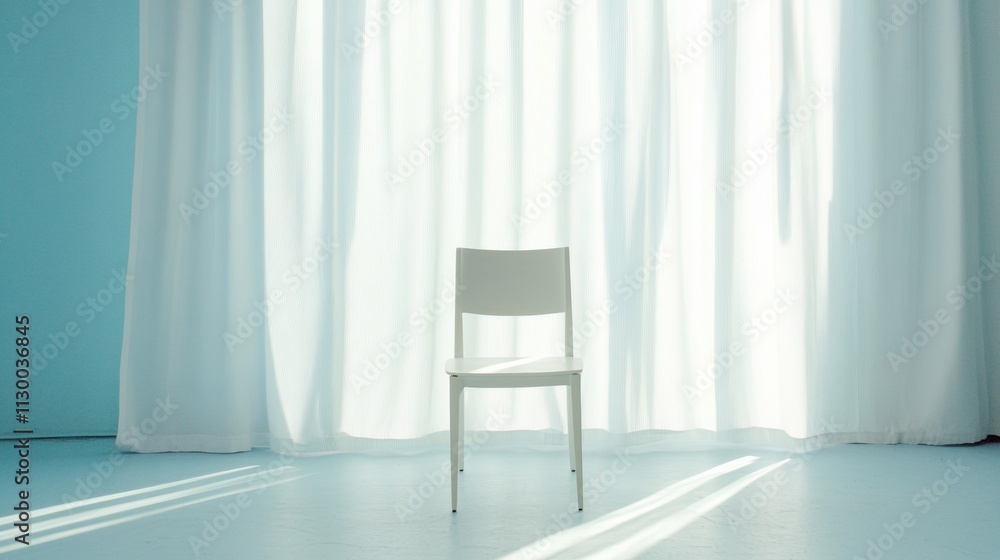 Poster minimalist solitude soft light and abstract shadows in a serene interior