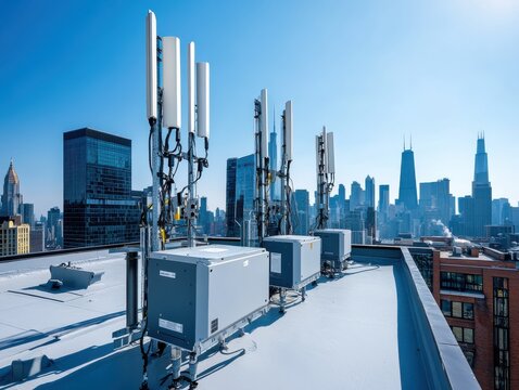 Chicago Rooftop 5G Cellular Network Infrastructure Deployment