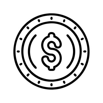 black coin icon with dollar sign clip art preview