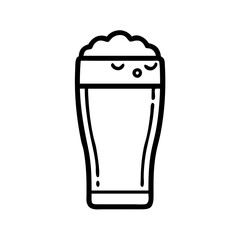 pint of stout icon, st patricks day line art, patrick’s day icon - simple black line art icon of pint of stout for st patrick’s day celebrations. patricks day vector art.