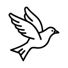 Obraz premium bird in flight icon, spring line art, Spring icon - simple black line art icon of bird in flight, symbolizing spring celebrations spring vector art 
