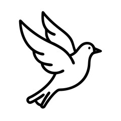 Obraz premium bird in flight icon, spring line art, Spring icon - simple black line art icon of bird in flight, symbolizing spring celebrations spring vector art 