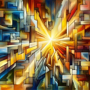 25 Abstract Cubism Sunlight fragmented into abstract shapes chal