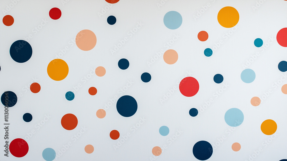 Poster colorful polka dot pattern: a vibrant and playful pattern of polka dots in various colors, creating 