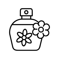 Obraz premium floral perfume icon, spring line art, Spring icon - simple black line art icon of floral perfume, symbolizing spring celebrations spring vector art 
