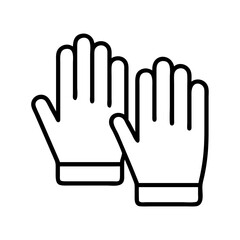 Obraz premium gardening gloves icon, spring line art, Spring icon - simple black line art icon of gardening gloves, symbolizing spring celebrations spring vector art 