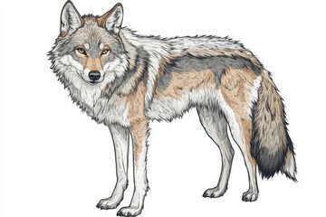 Obraz premium A highly detailed full body image of a wolf