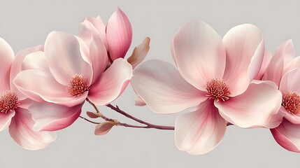 Obraz premium Beautiful magnolia flowers isolated on a white background