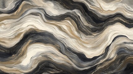 Obraz premium Abstract beige, black, and gold marble texture.