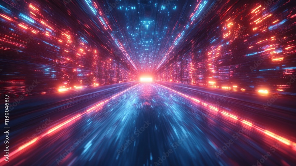 Poster futuristic neon light technology background cyberpunk scene abstract dynamic design