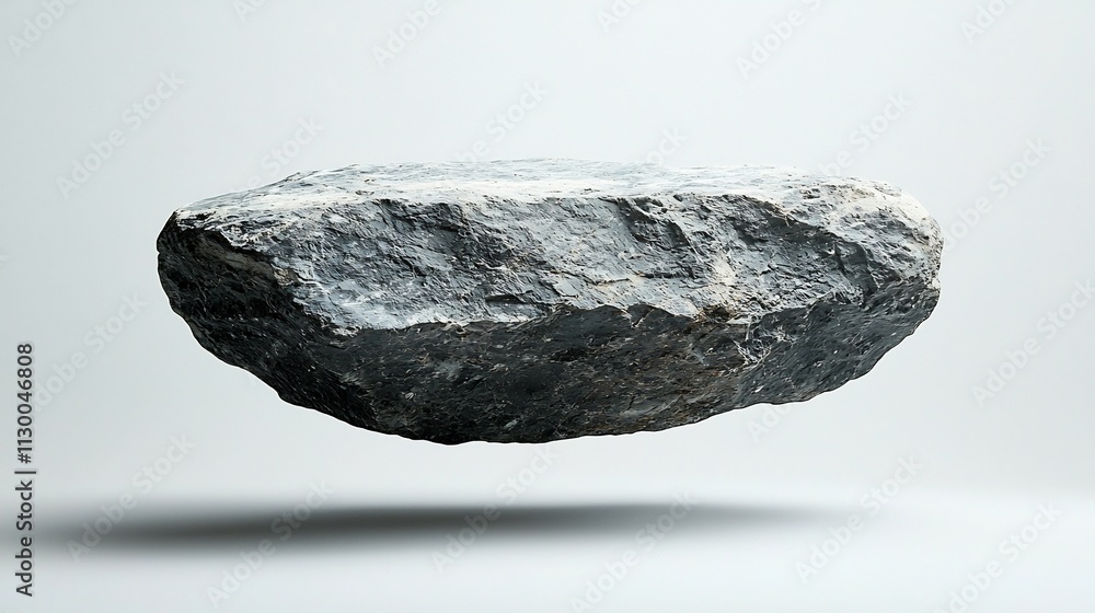 Aufkleber minimalist floating stone surface with uneven edges on white background