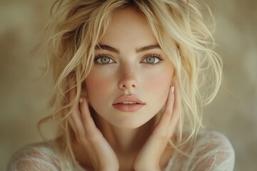 Naklejka premium Beautiful Young Asian Woman Clean Fresh Skin Natural Beauty Spa Treatments Portrait