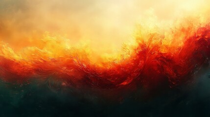 Fototapeta premium Artwork, Impressionism, Sunset, Fire, Brushstroke, Warm Tones, Texture, Skyline, Landscape, Cloudy, Twilight, Emotional, Vibrant Colors, T