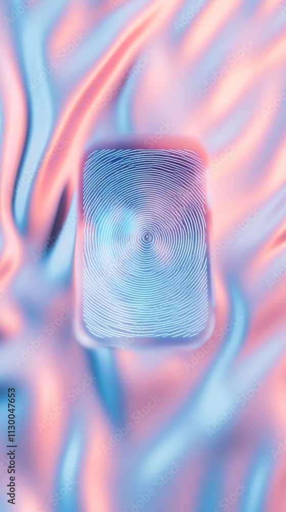 Aufkleber Biometric Security Abstract Close-Up of Smartphone Fingerprint Scanner