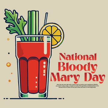 National bloddy mary day social media post banner template