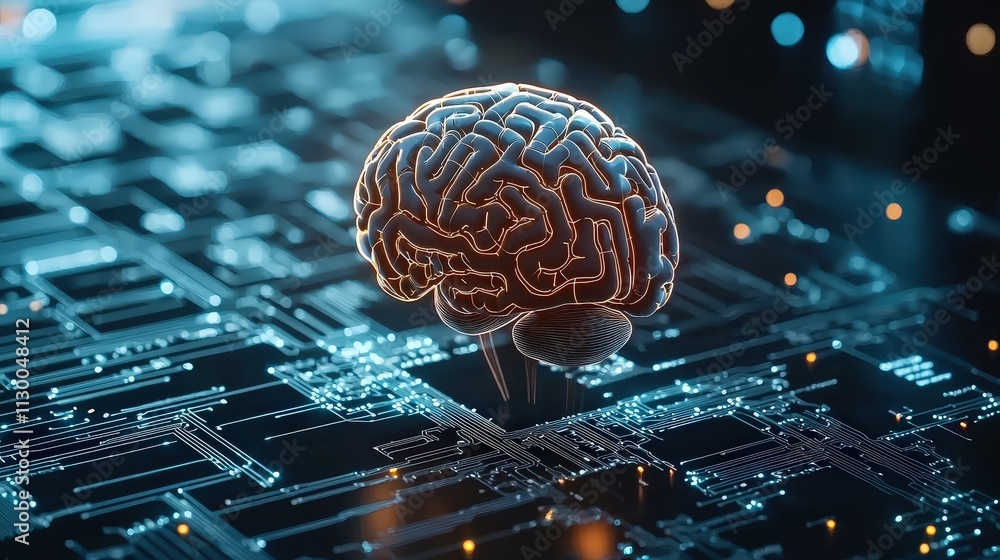 Poster a neural network-style depiction of ai interpreting digital text.